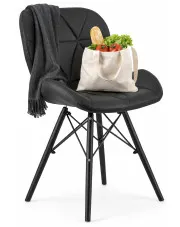 Czarne krzesło kuchenne - Inez 5X w sklepie Edinos.pl