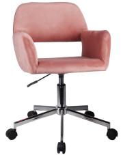 Różowy tapicerowany fotel obrotowy - Frokter