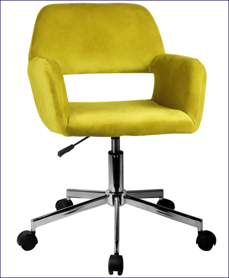 Tapicerowane krzesło do biurka Mefrox kolor żółty
