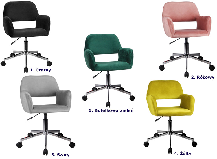Warianty kolorystyczne krzesła obrotowego Frokter