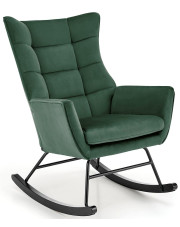 Nowoczesny zielony pikowany fotel bujany - Ruiz