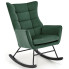Nowoczesny zielony pikowany fotel bujany - Ruiz