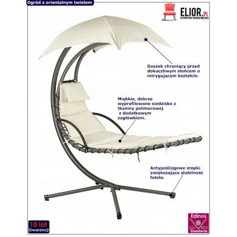 Zdjęcie fotel wiszący ogrodowy z daszkiem Octans | Edinos.pl