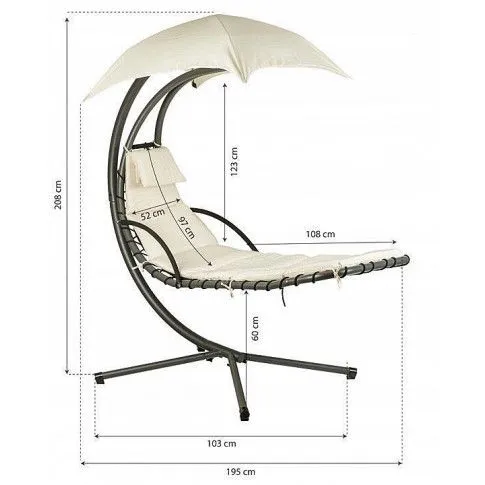 Szczegółowe zdjęcie nr 5 produktu Fotel wiszący do ogrodu Octans - piaskowy