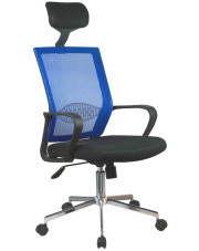 Niebieski profilowany fotel obrotowy - Trexol w sklepie Edinos.pl