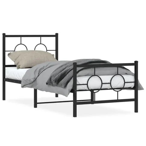 Czarne metalowe łóżko pojedyncze Ripper