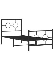 Czarne metalowe łóżko loftowe 80x200 cm - Ripper w sklepie Edinos.pl