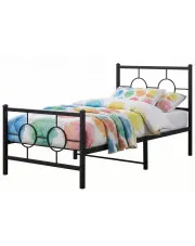 Czarne metalowe łóżko loftowe z zagłówkiem 80x200 cm - SLIM w sklepie Edinos.pl