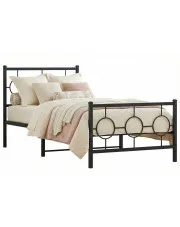 Czarne loftowe łóżko pojedyncze 90x200 cm - SLIM w sklepie Edinos.pl