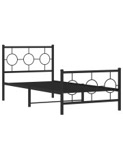 Czarne loftowe łóżko pojedyncze 90x200 cm - Ripper w sklepie Edinos.pl