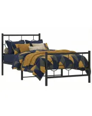 Czarne metalowe łóżko w stylu loft 100x200cm - SLIM w sklepie Edinos.pl