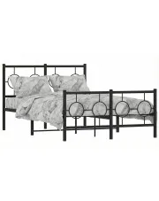 Czarne metalowe łóżko 120x200cm - SLIM w sklepie Edinos.pl