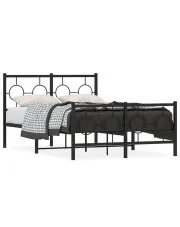 Czarne metalowe łóżko małżeńskie 140x200cm - SLIM w sklepie Edinos.pl
