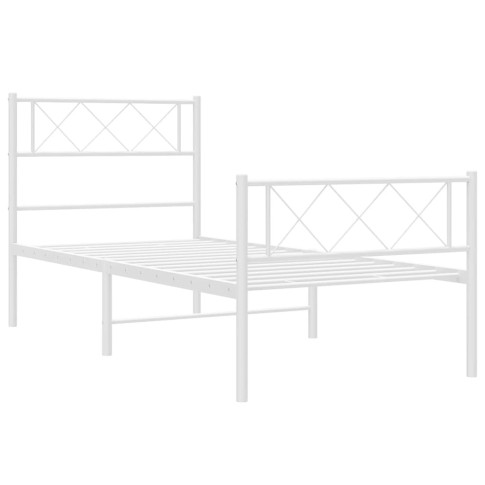 Białe metalowe łóżko Espux