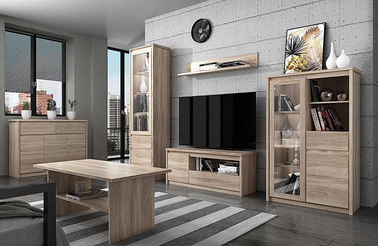 Wizualizacja wnętrza z zestawem mebli Sentar