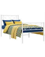 Białe metalowe łóżko loftowe 100x200 cm - Raffa w sklepie Edinos.pl