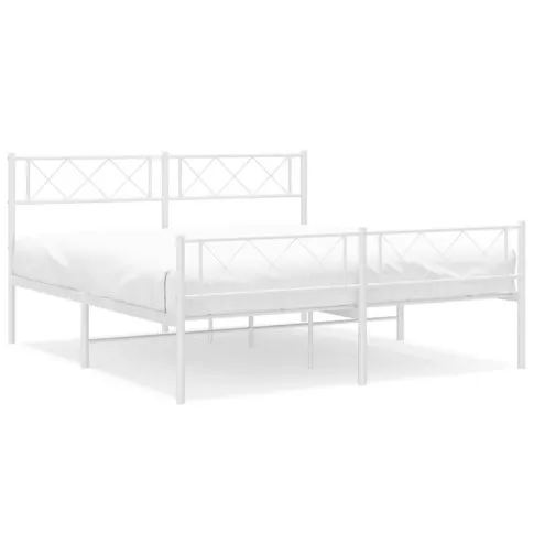 Białe metalowe łóżko w stylu loft Espux