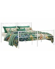 Łóżko małżeńskie biały metal 140x200 cm - Raffa w sklepie Edinos.pl