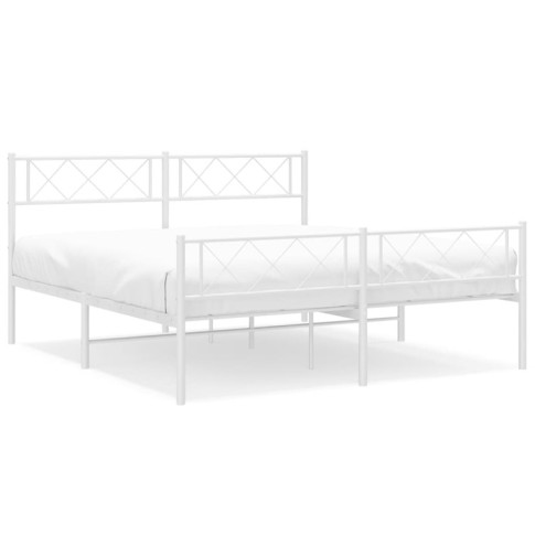 Białe metalowe łóżko Espux