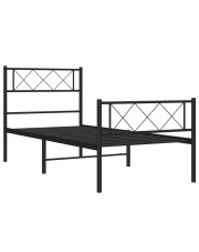 Czarne metalowe łóżko pojedyncze 100x200cm - Espux w sklepie Edinos.pl
