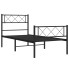 Czarne metalowe łóżko pojedyncze 100x200cm - Espux