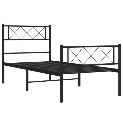 Czarne metalowe łóżko Espux