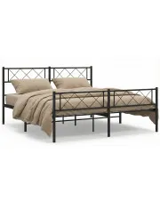 Czarne metalowe łóżko industrialne 120x200cm - Raffa w sklepie Edinos.pl