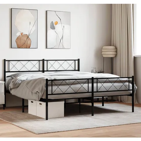 Czarne łóżko z metalu Espux