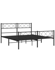 Czarne metalowe łóżko małżeńskie 160x200cm - Espux w sklepie Edinos.pl