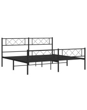 Czarne metalowe łóżko małżeńskie 180x200cm - Espux w sklepie Edinos.pl