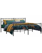 Czarne metalowe łóżko małżeńskie 200x200cm - Raffa w sklepie Edinos.pl