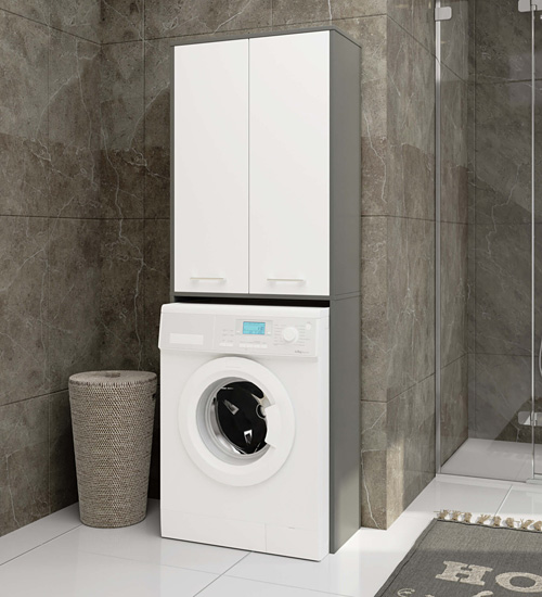 Wizualizacja szafki nad pralkę Valuro grafit+biały