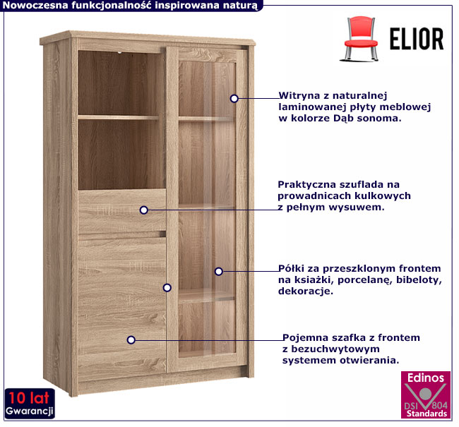 witryna dąb sonoma Buffali 15X