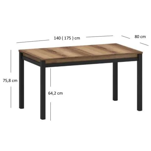 wymiary rozkładanego stołu Holton 7X