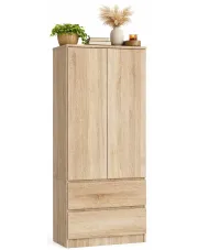 Szafa dla dzieci z 2 szufladami i drążkiem dąb sonoma - Deris 3X w sklepie Edinos.pl