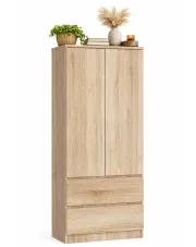 Szafa z 2 szufladami i drążkiem dąb sonoma - Deris 3X w sklepie Edinos.pl