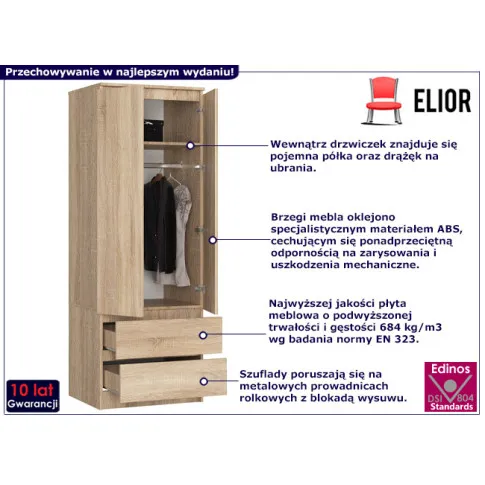 Szafa z 2 szufladami Oferos 3X dąb sonoma