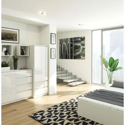 Wizualizacja białej szafy w połysku Oferos 4X