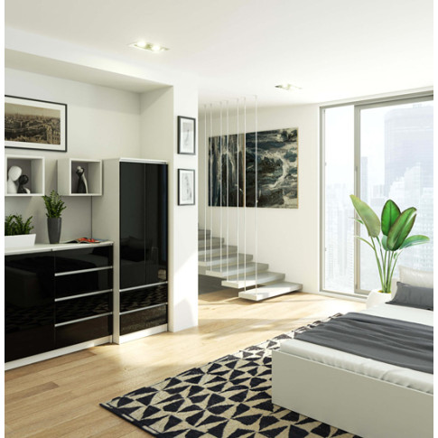 Wizualizacja szafy Ofe4ros 4X biały czarny