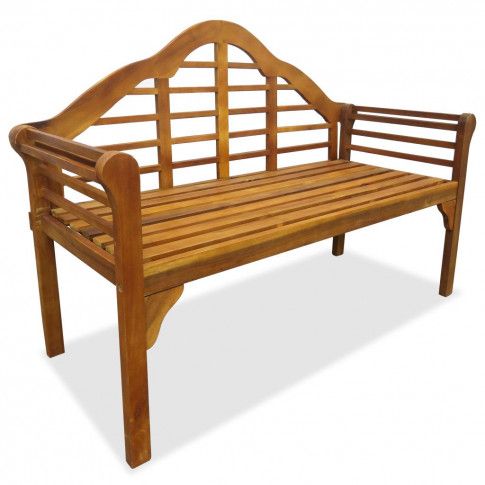Zdjęcie produktu Drewniana zewnętrzna ławka ogrodowa Royale - brązowa.