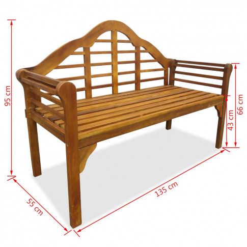 Szczegółowe zdjęcie nr 5 produktu Drewniana zewnętrzna ławka ogrodowa Royale - brązowa