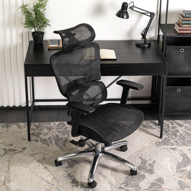 Czarny nowoczesny fotel ergonomiczny do komputera Arax