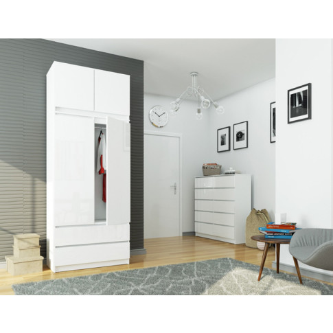 Wizualizacja białej szafy Ronoti 4X