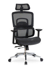 Czarny ergonomiczny fotel obrotowy do komputera - Atop w sklepie Edinos.pl