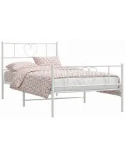 Białe pojedyncze łóżko metalowe 90x200 cm - Veligo w sklepie Edinos.pl