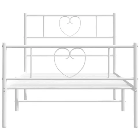 Białe metalowe łóżko industrialne Edelis