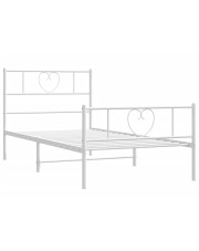 Białe metalowe łóżko rustykalne 100x200 cm - Edelis