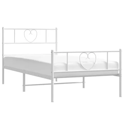 Białe metalowe łóżko Edelis