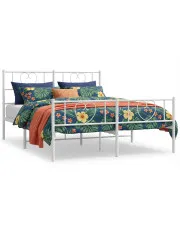 Białe metalowe łóżko rustykalne 120x200 cm - Veligo w sklepie Edinos.pl