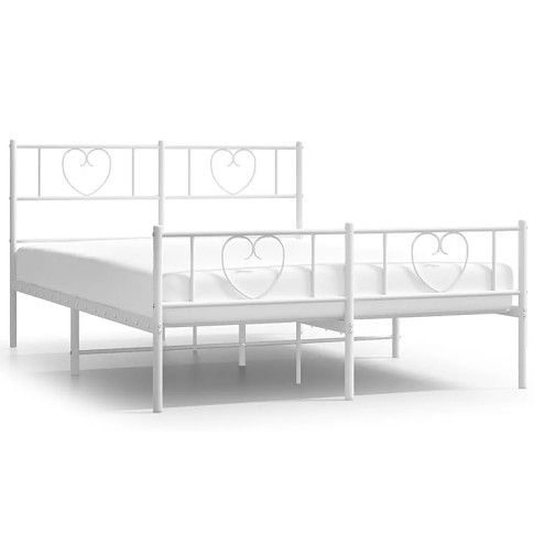 Białe metalowe łóżko Edelis